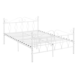 Metalen bedframe Apolda met metalen bedbodem wit - 3 varianten