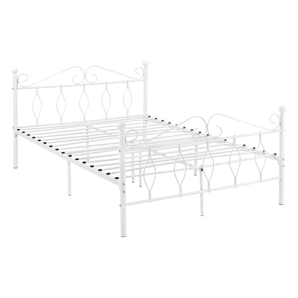 Metalen bedframe Apolda met metalen bedbodem wit - 3 varianten