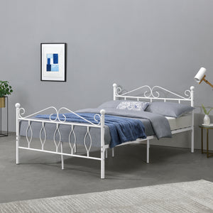 Metalen bedframe Apolda met metalen bedbodem wit - 3 varianten