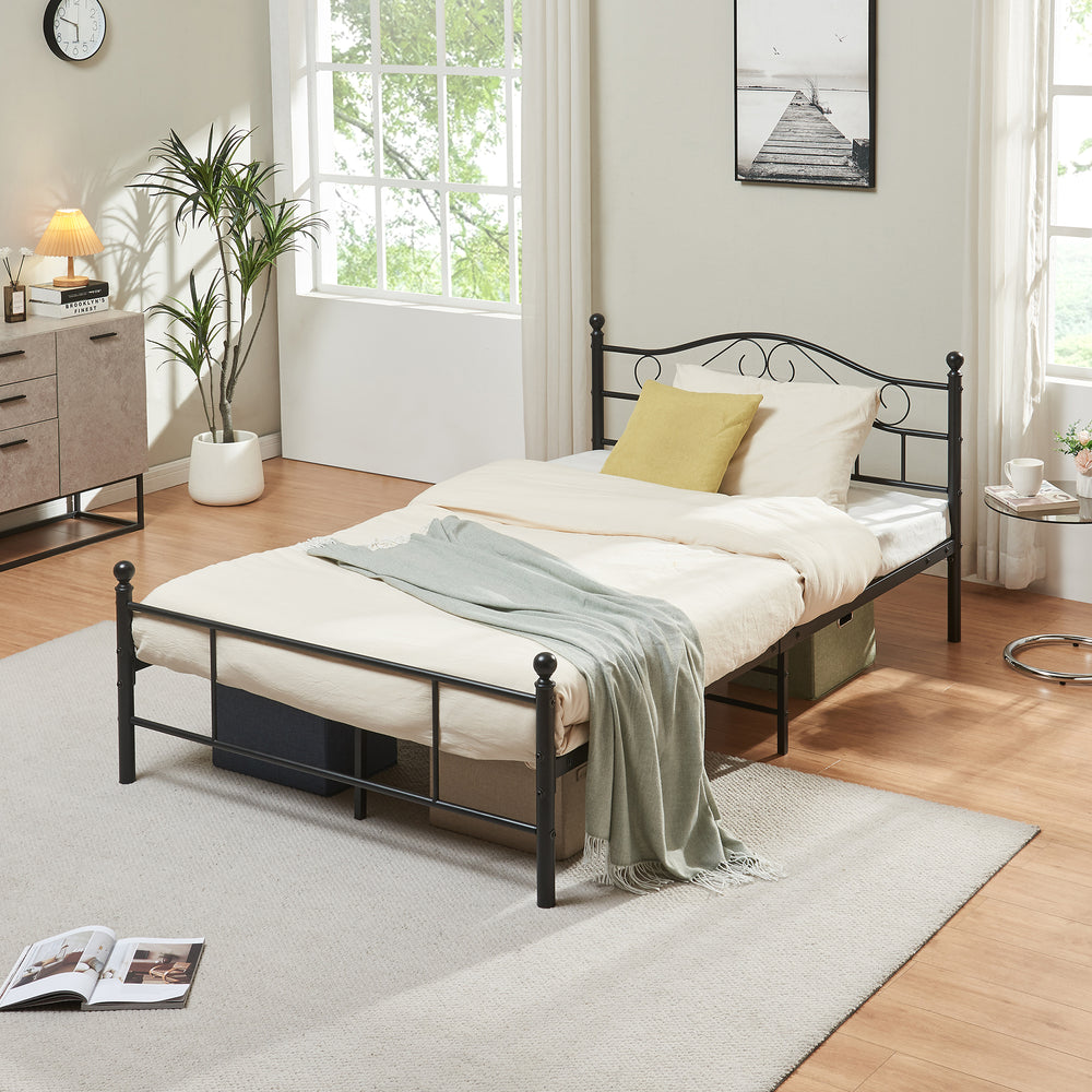Metallbett Florenz 120x200 cm met/zonder koudschuimmatras div. kleuren [en.casa] - premiumXL