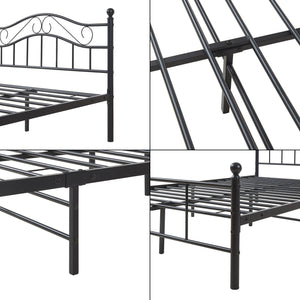 Metalen bedframe incl. bedbodem met of zonder matras 120x200 cm - zwart of wit