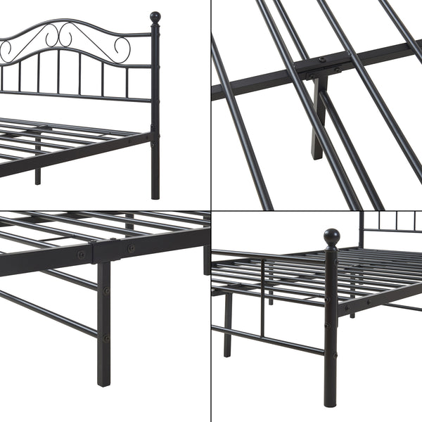 Metalen bedframe incl. bedbodem met of zonder matras 120x200 cm - zwart of wit
