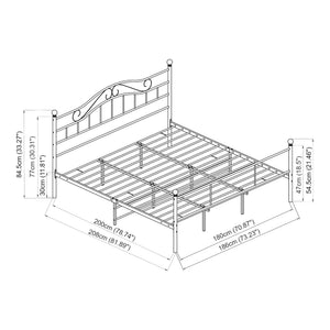 Metalen bedframe Florenz incl. bedbodem - 8 varianten
