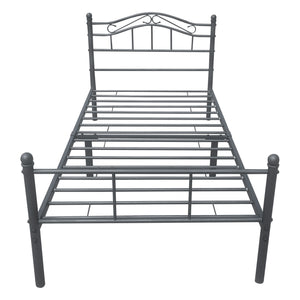Metalen bedframe Florenz met bedbodem donkergrijs - verschillende maten