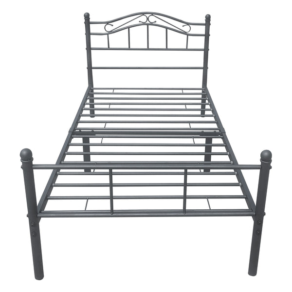 Metalen bedframe Florenz met bedbodem donkergrijs - verschillende maten