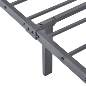 Metalen bedframe Florenz met bedbodem donkergrijs - verschillende maten