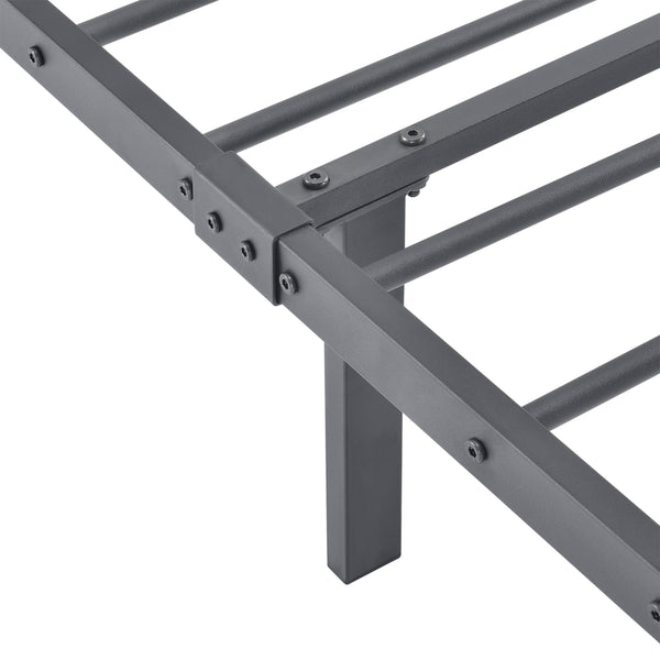 Metalen bedframe Florenz met bedbodem donkergrijs - verschillende maten