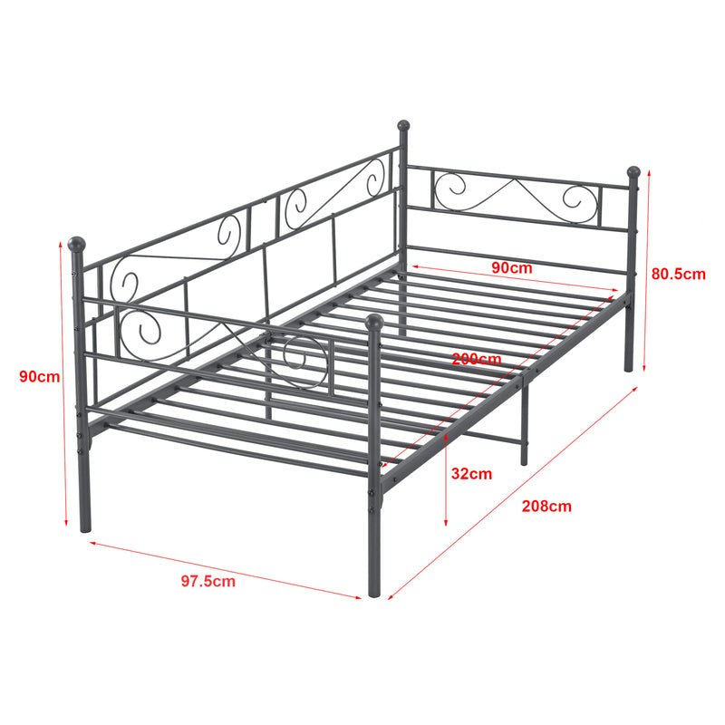 Maatschets Eenpersoons slaapbank of 3-zitsbank Kerava met matras en bedbodem 90x200 cm - 3 varianten
