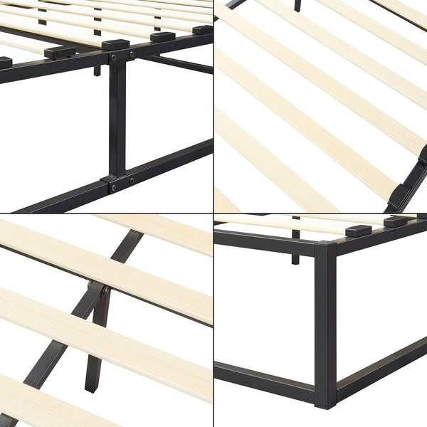 Metalen bed Kogel met lattenbodem zwart - verschillende maten