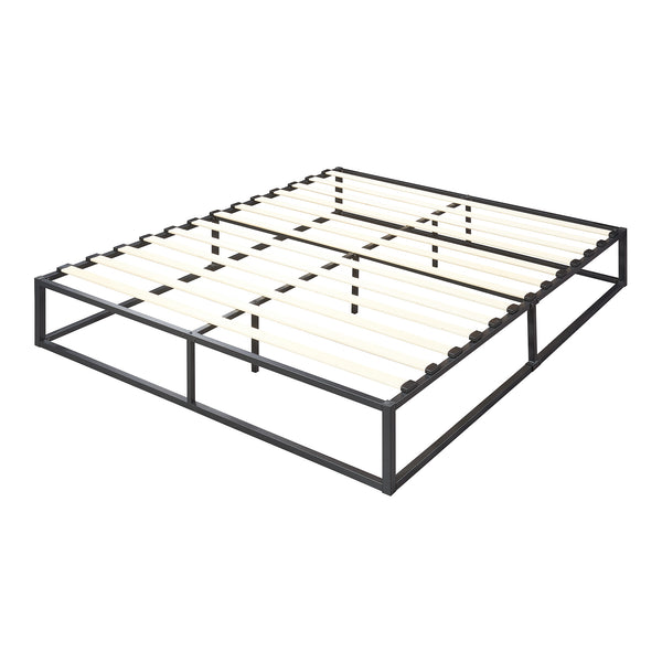 [en.casa] Stalen bed met bedbodem incl. matras zwart - verschillende maten