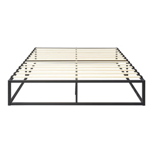 [en.casa] Stalen bed met bedbodem incl. matras zwart - verschillende maten