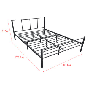 Stalen bed Laos bedframe met bedbodem zwart [en.casa]