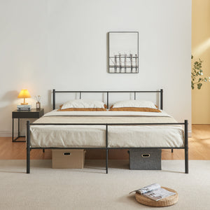 Metalen bedframe Laos met bedbodem en matras zwart - verschillende kleuren