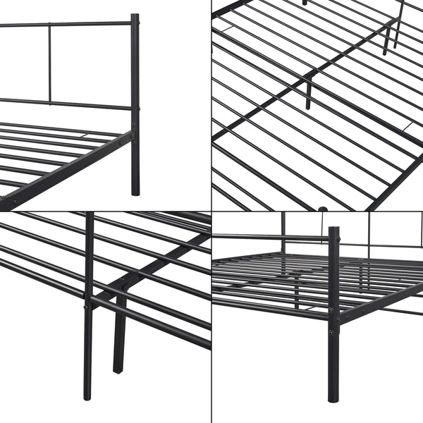 Metalen bedframe Laos met bedbodem en matras zwart - verschillende kleuren