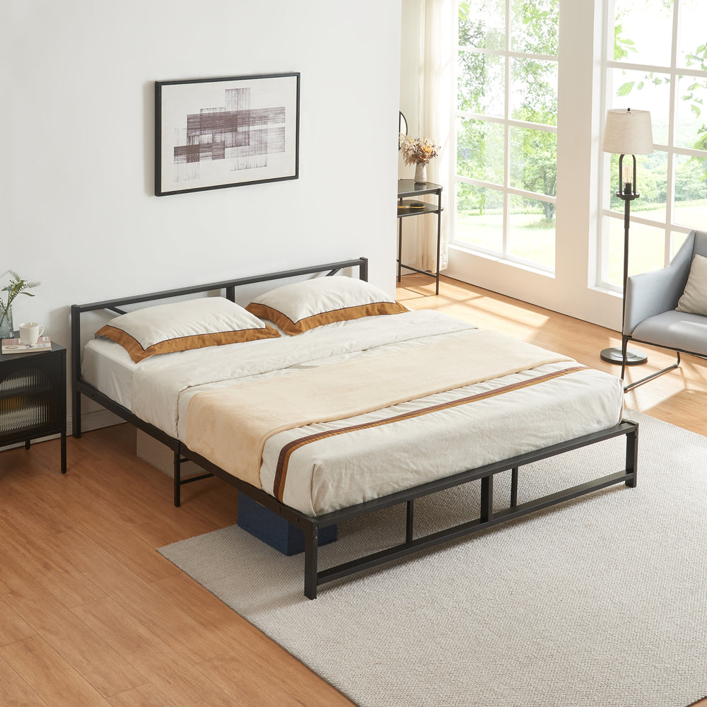 Metallbed Meran Staal Zwart [en.casa] - premiumXL