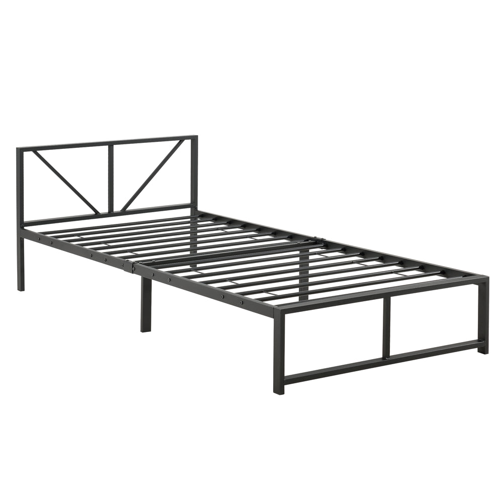Metallbed Meran Staal Zwart [en.casa] - premiumXL