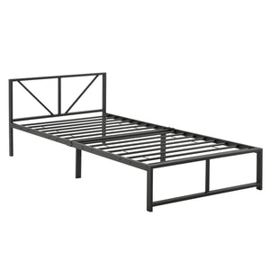 Metalen bed Meran bedframe met bedbodem zwart - 3 maten