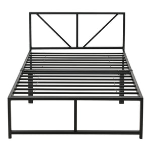 Metalen bed Meran bedframe met bedbodem zwart - 3 maten