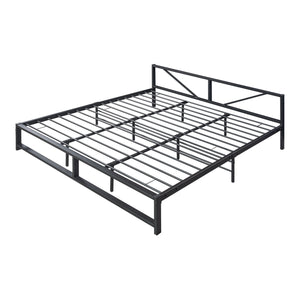 Metalen bed Meran bedframe met bedbodem en matras zwart - 3 maten
