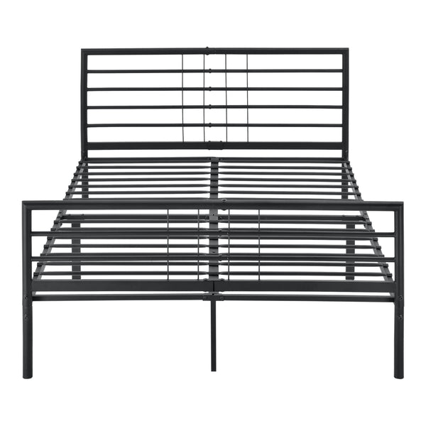 Metalen bedframe Rovaniemi met bedbodem zwart - verschillende maten