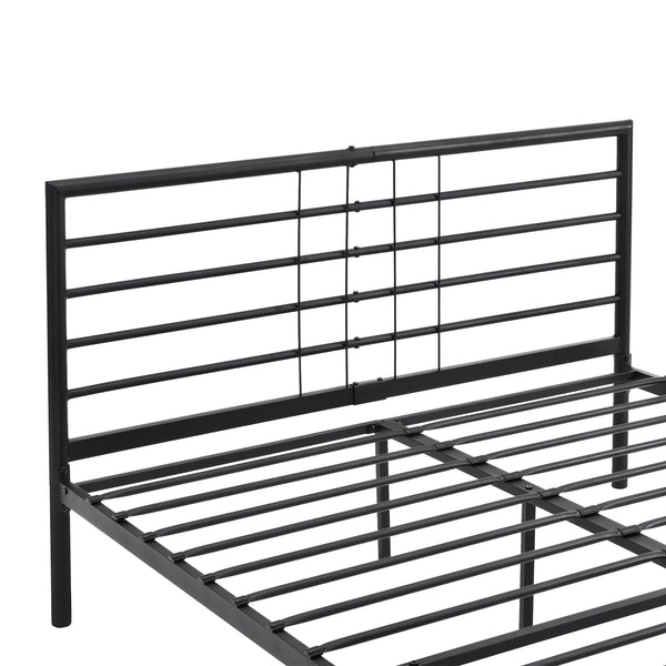 Metalen bedframe Rovaniemi met bedbodem zwart - verschillende maten