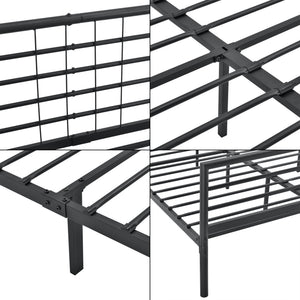 Metalen bedframe Rovaniemi met bedbodem zwart - verschillende maten