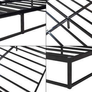 Metalen bed Trerunta met bedbodem zwart [en.casa]