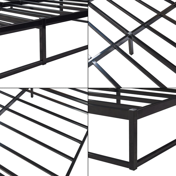 Metalen bed Trerunta met bedbodem zwart [en.casa]