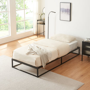 Metalen bed Trerunta met bedbodem zwart [en.casa]