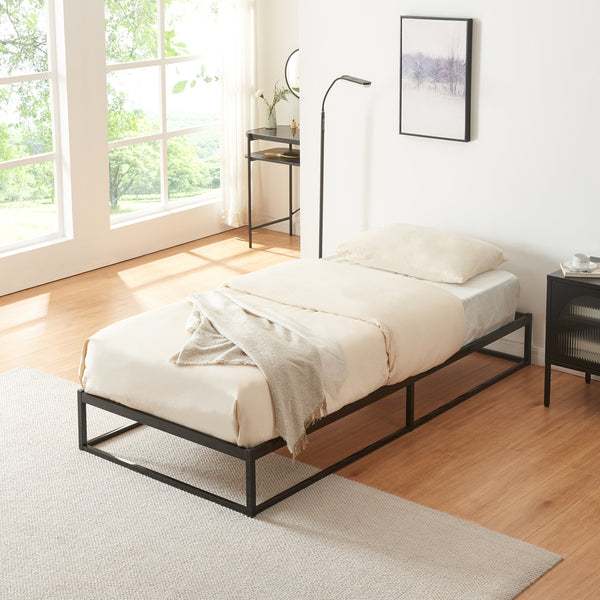 Metalen bed Trerunta met bedbodem zwart [en.casa]