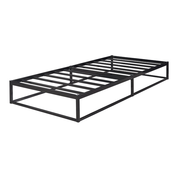 Metalen bed Trerunta met bedbodem zwart [en.casa]