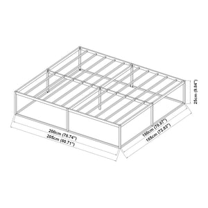 Metalen bedframe met bedbodem en matras zwart [en.casa] [neu.haus]