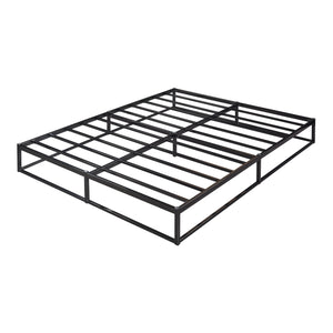 Metalen bedframe met bedbodem en matras zwart [en.casa] [neu.haus]