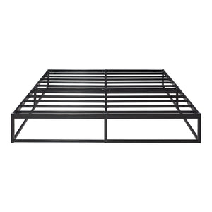 Metalen bedframe met bedbodem en matras zwart [en.casa] [neu.haus]