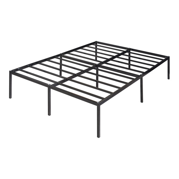 Metalen bedframe Vårdö met bedbodem en matras zwart [en.casa] [neu.haus]