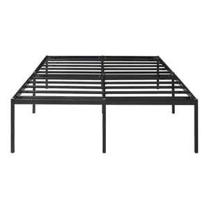 Metalen bedframe Vårdö met bedbodem en matras zwart [en.casa] [neu.haus]