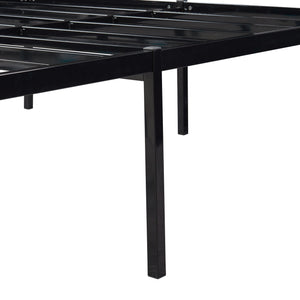 Metalen bedframe Vårdö met bedbodem en matras zwart [en.casa] [neu.haus]