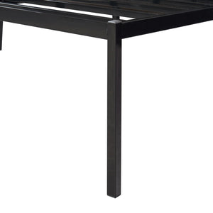 Metalen bedframe Vårdö met bedbodem en matras zwart [en.casa] [neu.haus]