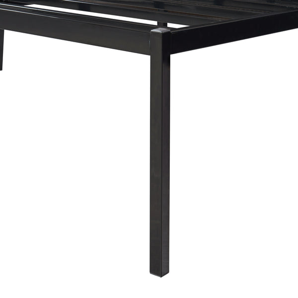Metalen bedframe Vårdö met bedbodem en matras zwart [en.casa] [neu.haus]