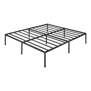 Metalen bedframe Vårdö met bedbodem en matras zwart [en.casa] [neu.haus]