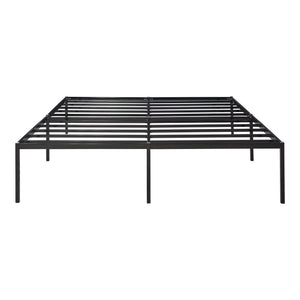 Metalen bedframe Vårdö met bedbodem en matras zwart [en.casa] [neu.haus]