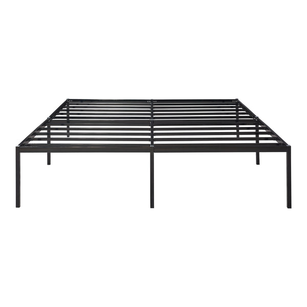 Metalen bedframe Vårdö met bedbodem en matras zwart [en.casa] [neu.haus]