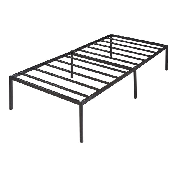 Metalen bedframe Vårdö met bedbodem en matras zwart [en.casa] [neu.haus]