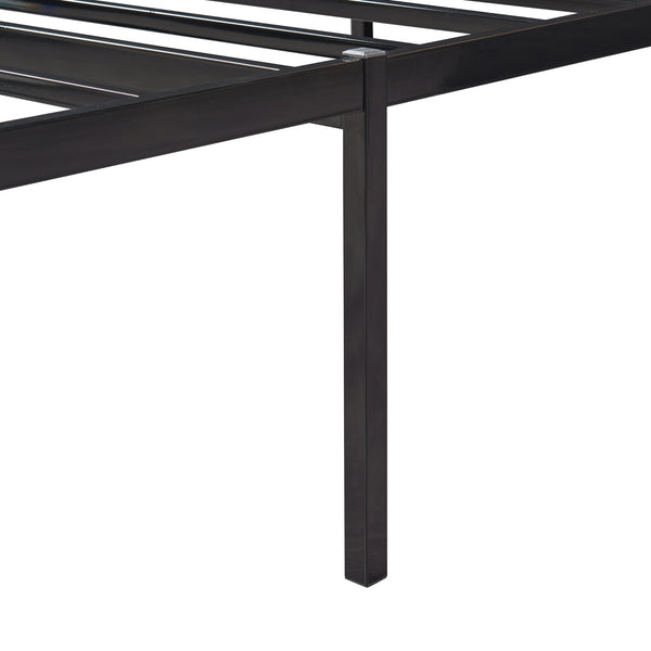 Metalen bedframe Vårdö met bedbodem en matras zwart [en.casa] [neu.haus]