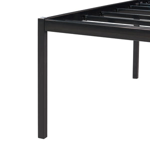 Metalen bedframe Vårdö met bedbodem en matras zwart [en.casa] [neu.haus]