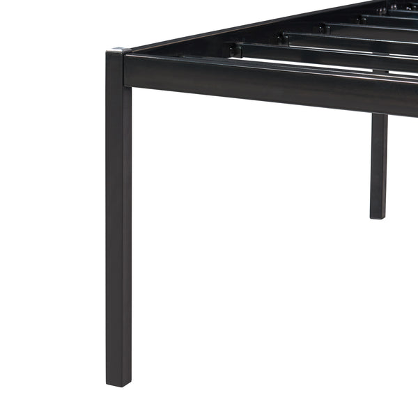Metalen bedframe Vårdö met bedbodem en matras zwart [en.casa] [neu.haus]