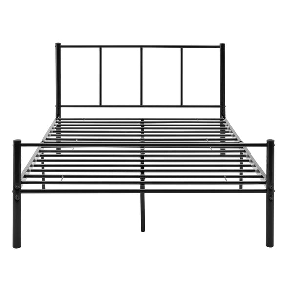 Metalen bedframe Hercules incl. bedbodem en matras zwart - verschillende maten