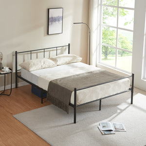 Metalen bedframe Hercules incl. bedbodem en matras zwart - verschillende maten