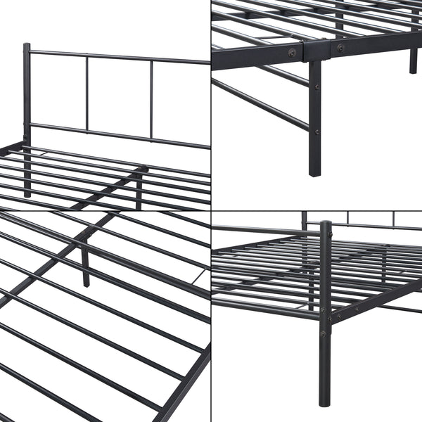 Metalen bedframe Hercules incl. bedbodem en matras zwart - verschillende maten