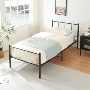 Metalen bedframe Hercules incl. bedbodem en matras zwart - verschillende maten
